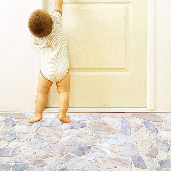 3D Bathroom Beach Stone Floor Decal