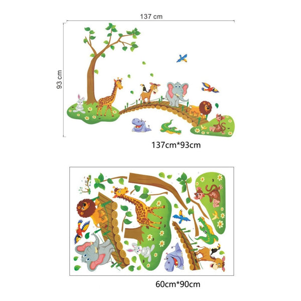 Cartoon Jungle 3D Wall Decal