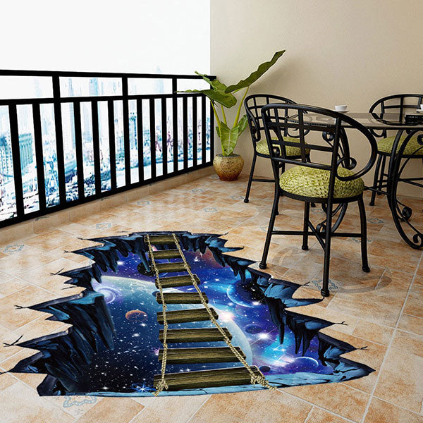 Amazing 3D Space Floor Drawbridge Decals