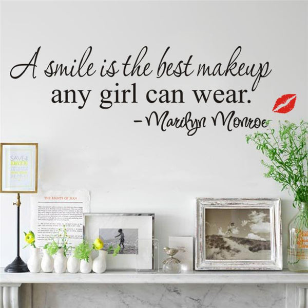 A Smile Is The Best Makeup Marilyn Monroe Quote Decal
