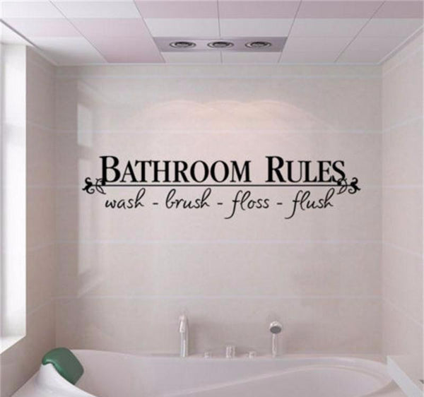 Bathroom Rules Quote Decal