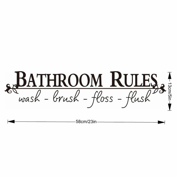 Bathroom Rules Quote Decal