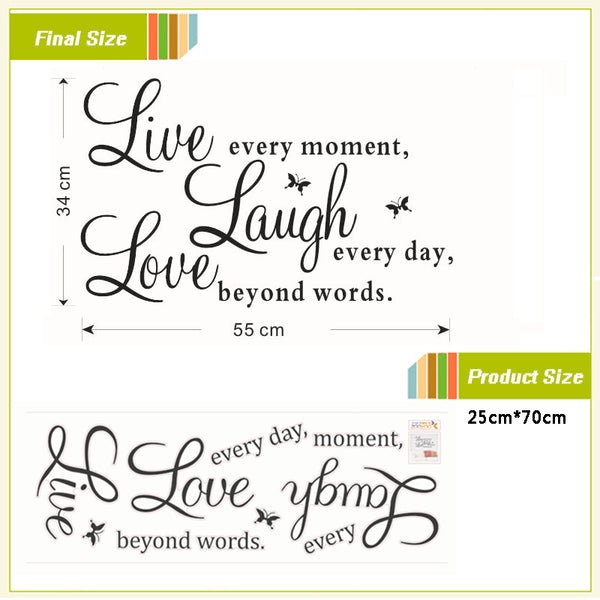 "Live Laugh Love" Quote Wall Decal