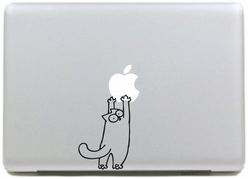 Simon Cat Playing With Apple MacBook Decal