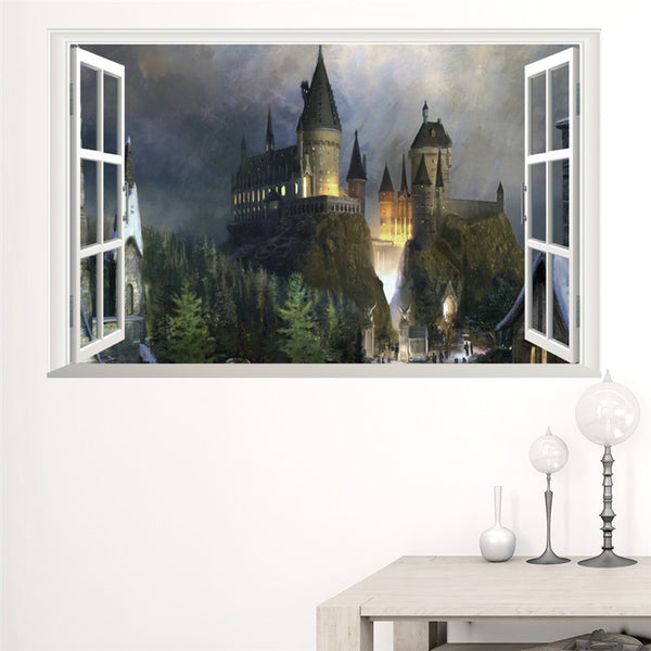 Magic 3D Window Hogwarts Decal