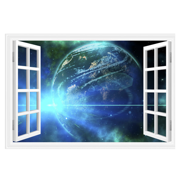 3D Outer Space Window Wall Decals