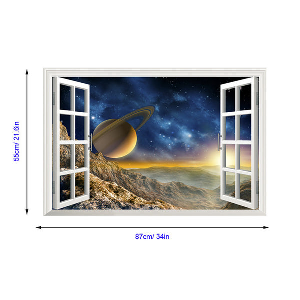 3D Outer Space Window Wall Decals