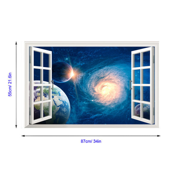 3D Outer Space Window Wall Decals