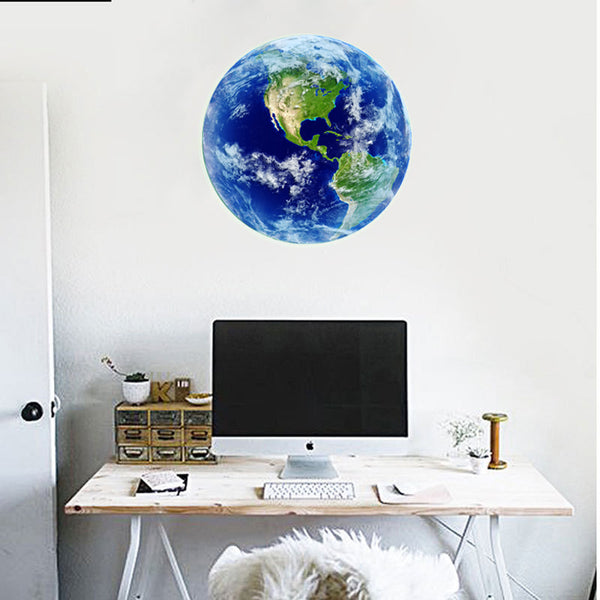Luminous Blue Earth 3D Wall Decal