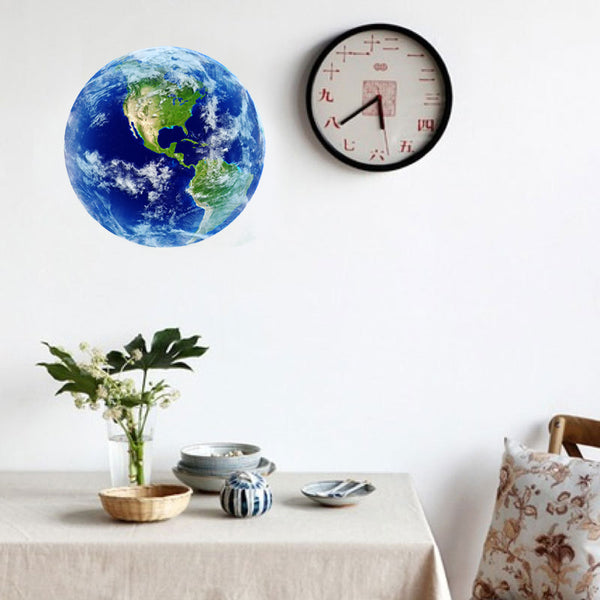 Luminous Blue Earth 3D Wall Decal