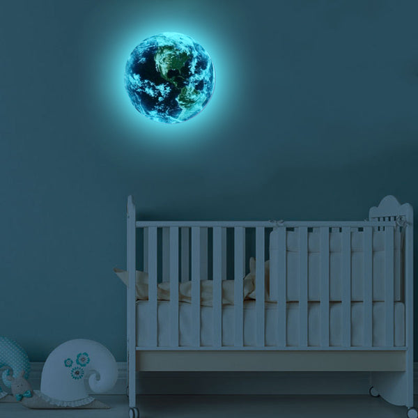 Luminous Blue Earth 3D Wall Decal