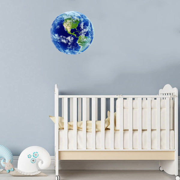 Luminous Blue Earth 3D Wall Decal