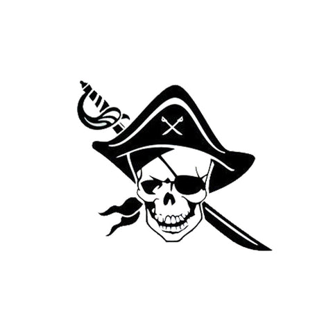 Fun Pirate Sword Skull Car Decal