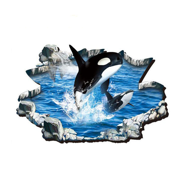 3D DIY Orca Floor Decal