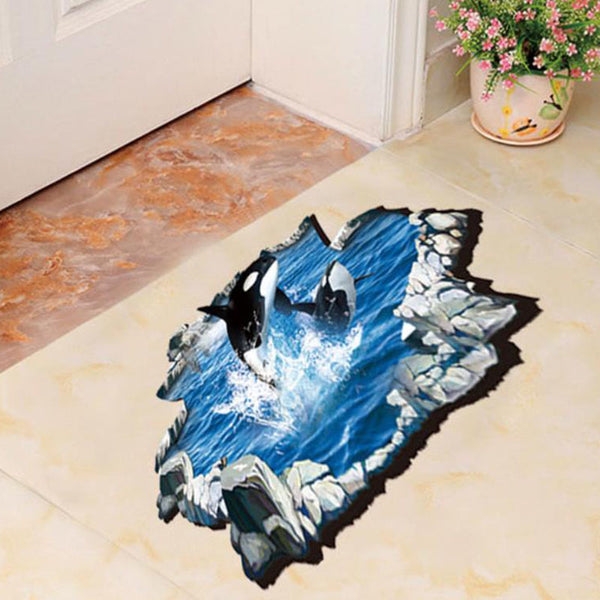 3D DIY Orca Floor Decal