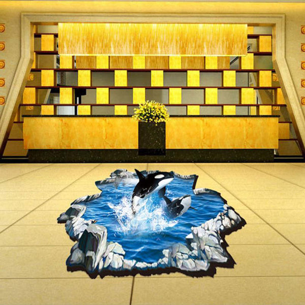 3D DIY Orca Floor Decal