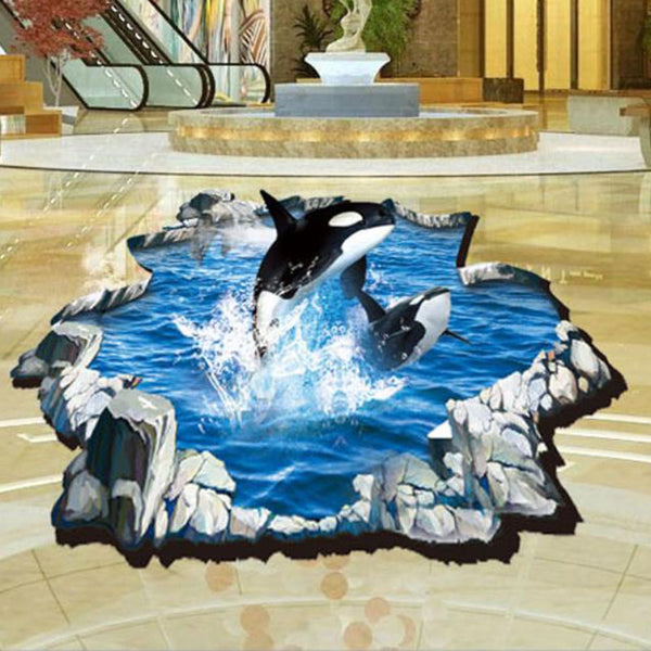 3D DIY Orca Floor Decal