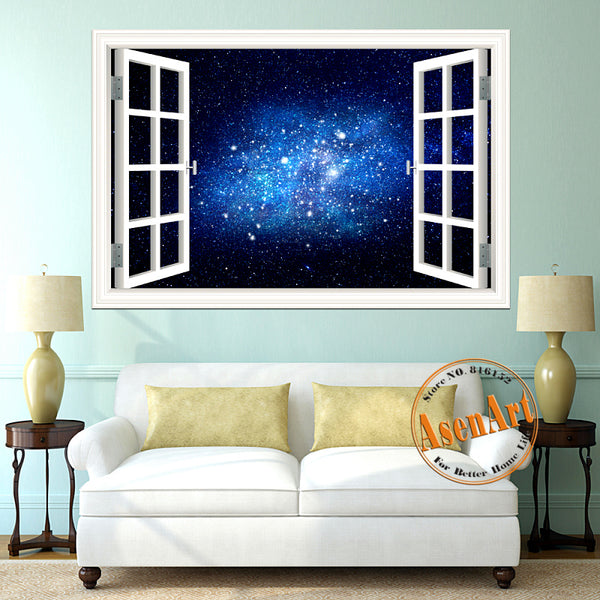 Scenic Outer Space Window View Wall Decals