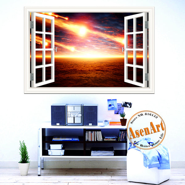 Scenic Outer Space Window View Wall Decals