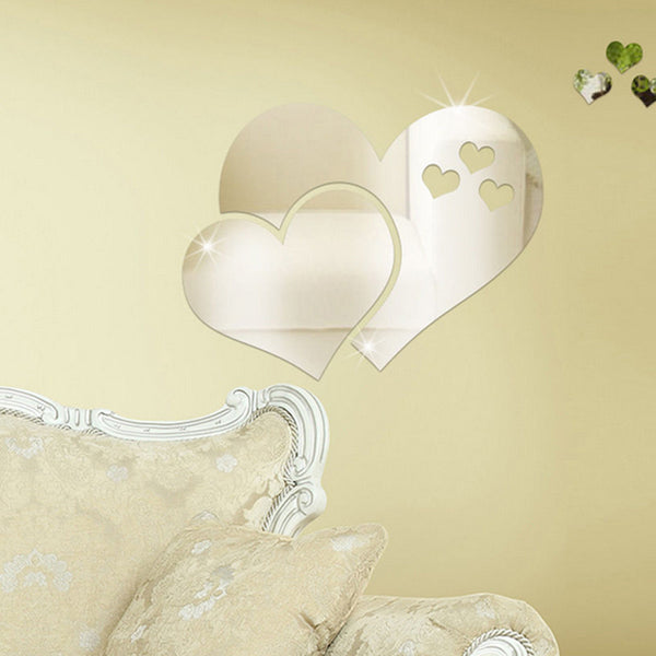 3D Mirror Hearts Decals