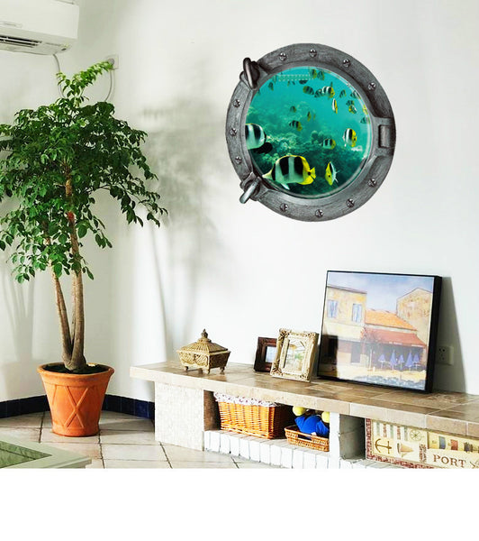 3D Underwater Window Wall Decal