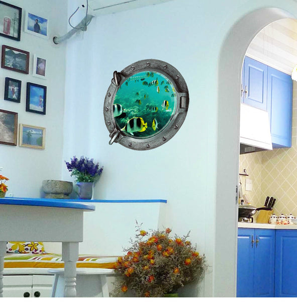 3D Underwater Window Wall Decal