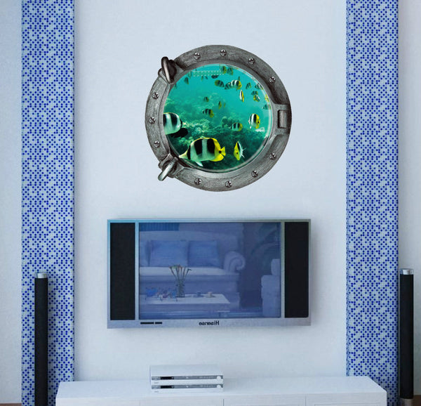 3D Underwater Window Wall Decal