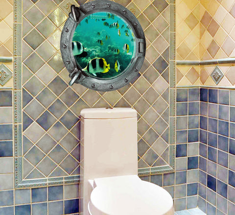 3D Underwater Window Wall Decal