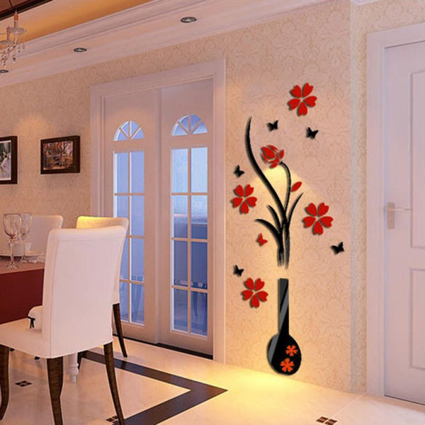 3D Romantic Rose Flower Wall Decals - LIMITED EDITION