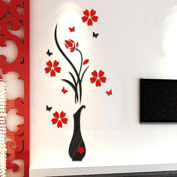 3D Romantic Rose Flower Wall Decals - LIMITED EDITION