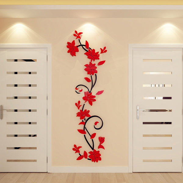 3D Romantic Rose Flower Wall Decals - LIMITED EDITION