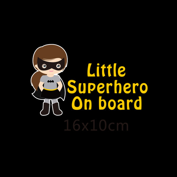 Little Superhero On Board Reflective Car Decal