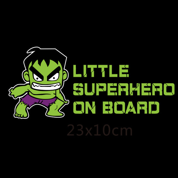 Little Superhero On Board Reflective Car Decal