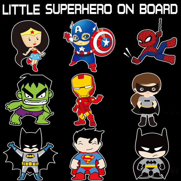 Little Superhero On Board Reflective Car Decal