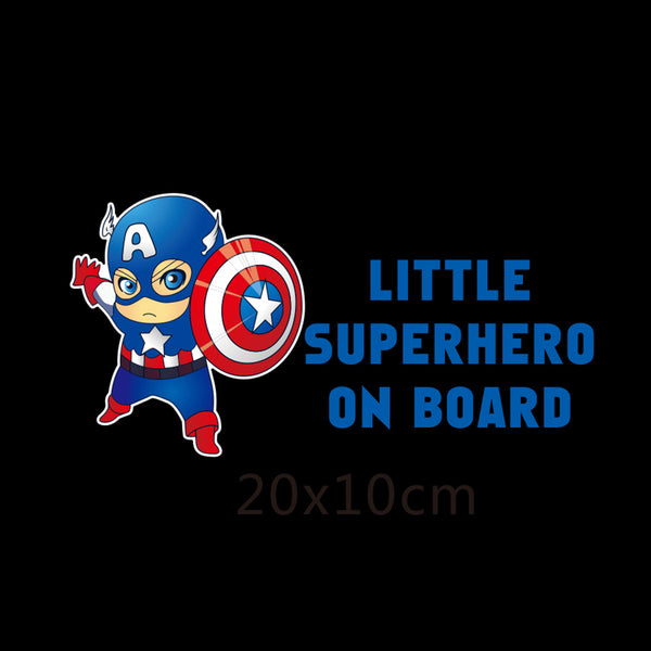 Little Superhero On Board Reflective Car Decal