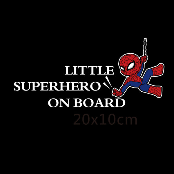 Little Superhero On Board Reflective Car Decal