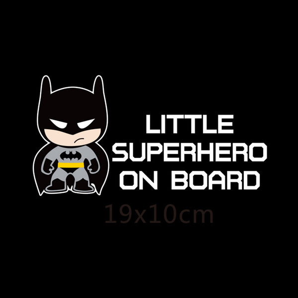 Little Superhero On Board Reflective Car Decal