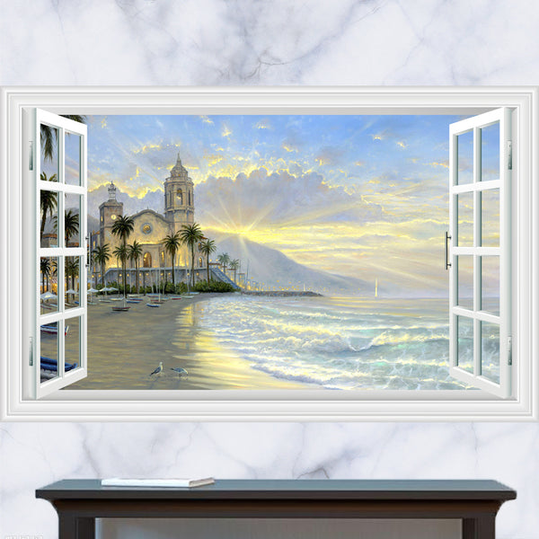 Sunshine Beach Window View Wall Decor