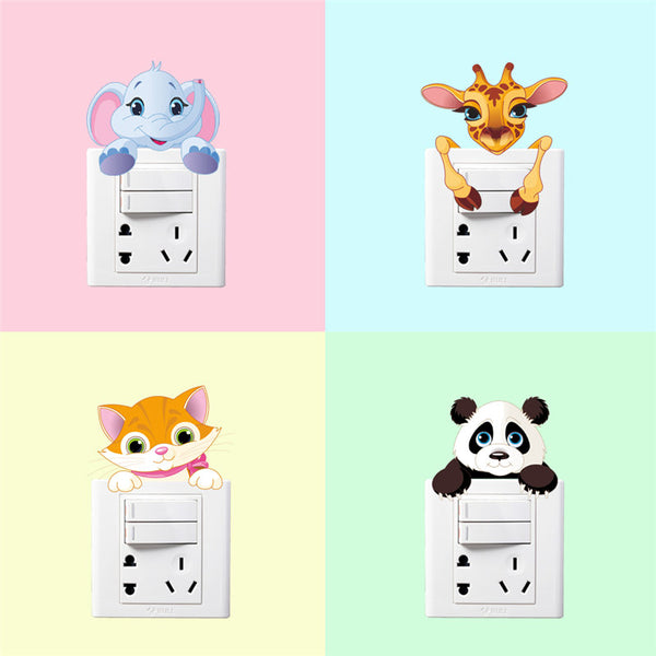 Cute Animals Light Switch Decal for Kids