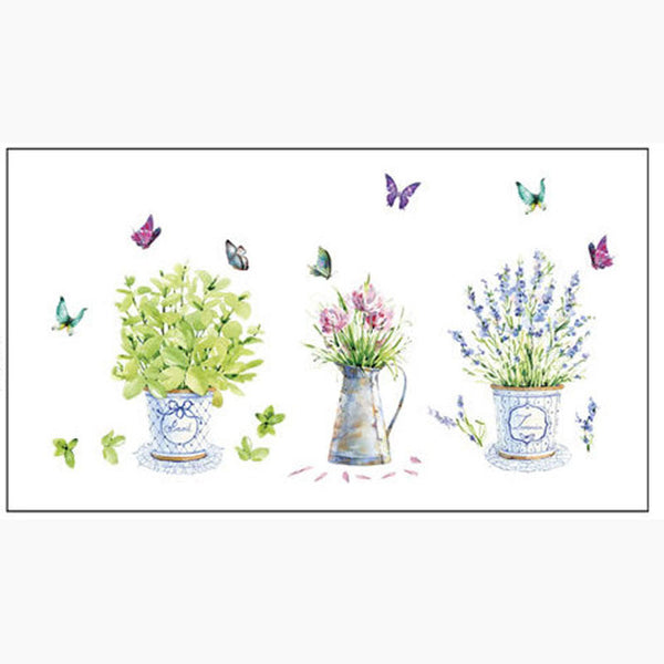 Elegant Flower Pot Butterfly Wall Decor