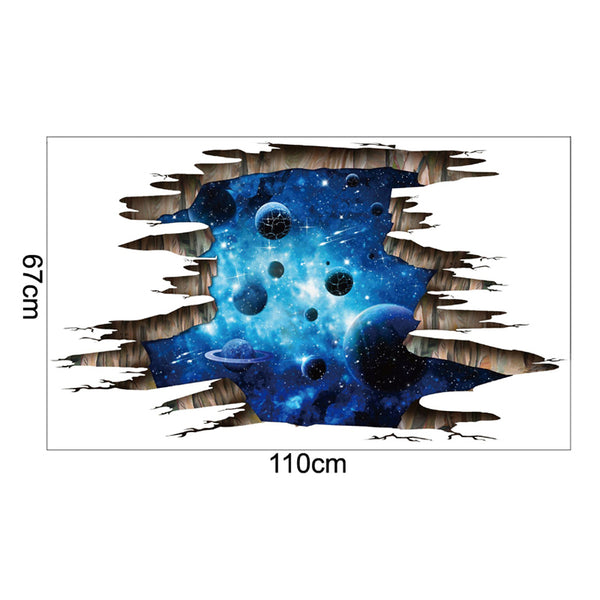 3D Cosmic Space Galaxy Floor Decal
