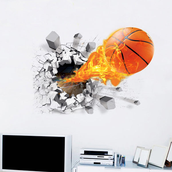 Blazing Basketball Wall Decal