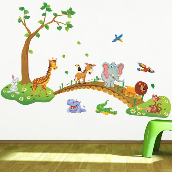 Cartoon Jungle 3D Wall Decal