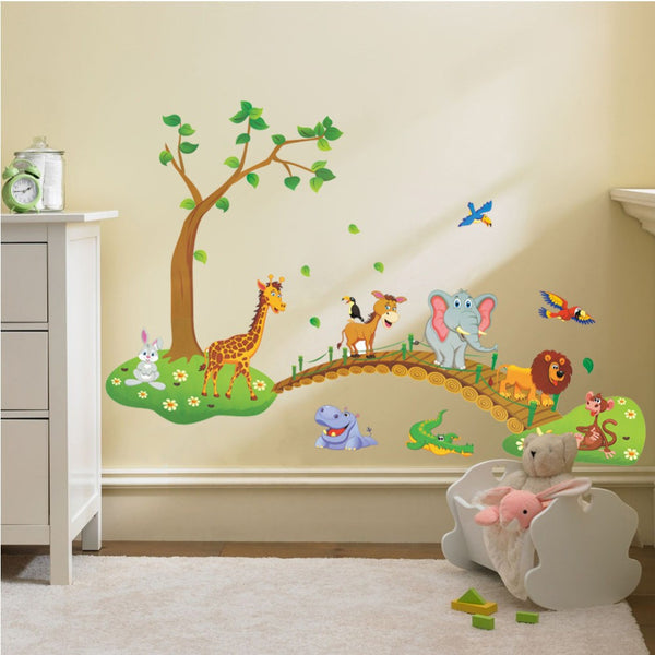 Cartoon Jungle 3D Wall Decal