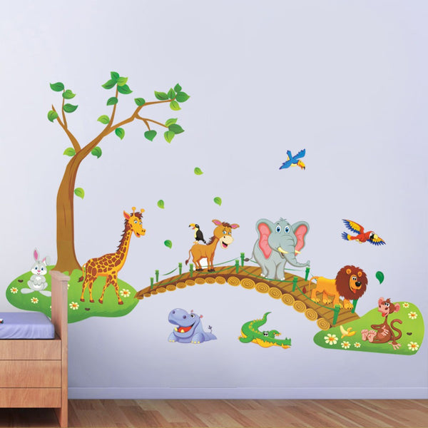 Cartoon Jungle 3D Wall Decal