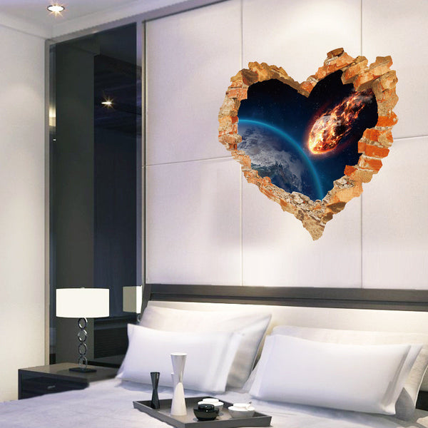 Vivid Broken Heart  Comet Wall Decal