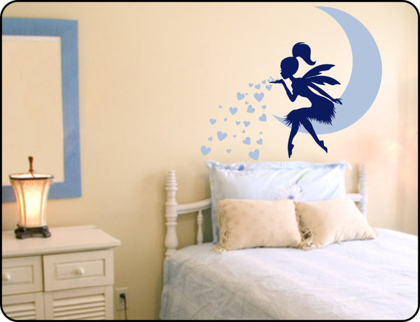 Lovely Fairy On Moon  Wall Decal