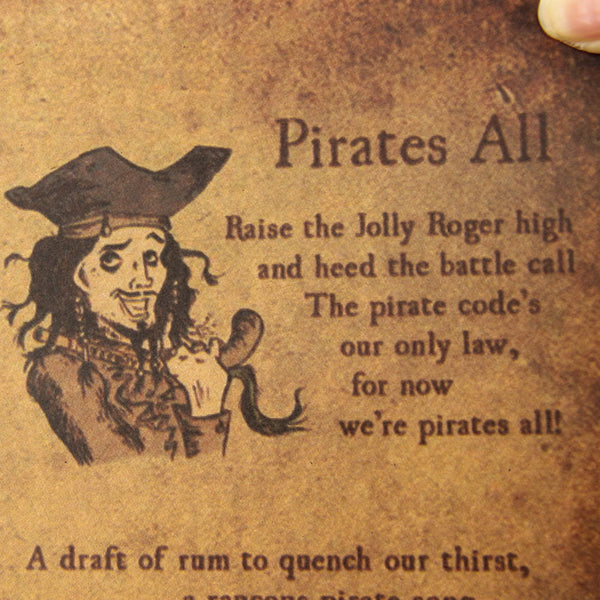 Retro Pirate World Map Wall Decal