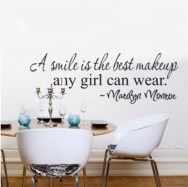A Smile Is The Best Makeup Marilyn Monroe Quote Decal