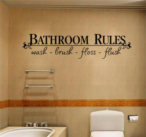 Bathroom Rules Quote Decal